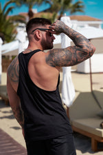 LUX SPORT - Luxury Athleisure Wear Mens Tanks & Stringers Lux Stringer - Black