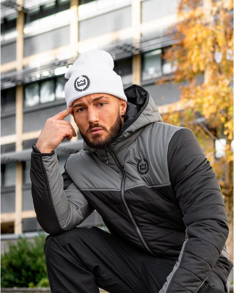 LUX SPORT - Active Streetwear Headwear One Size Fits All. Logo Beanie - White