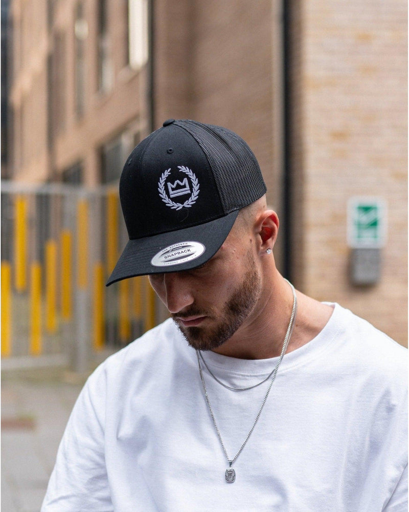 LUX SPORT - Active Streetwear Headwear One Size Fits All. Trucker Snapback - Black