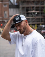 LUX SPORT - Active Streetwear Headwear One Size Fits All. Trucker Snapback - Black/White
