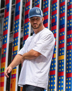 LUX SPORT - Active Streetwear Headwear One Size Fits All. Trucker Snapback - Navy/White
