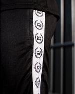 LUX SPORT - Active Streetwear Mens Bottoms Insignia Tracksuit Bottoms - Black/White