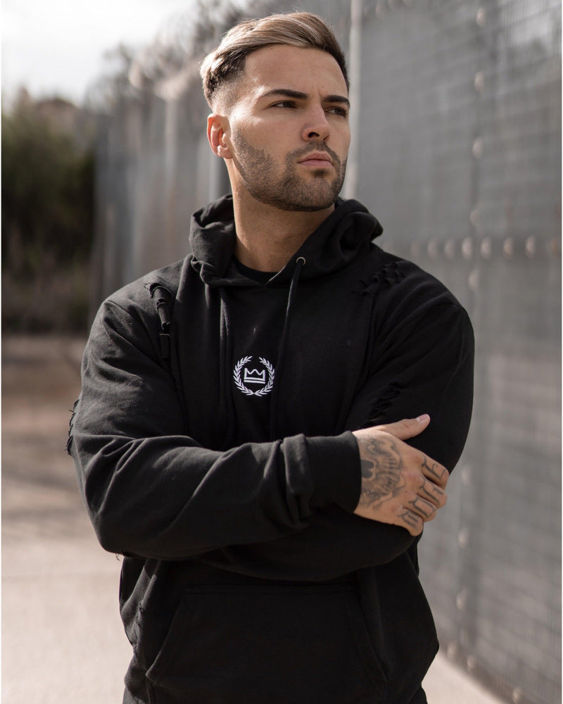 Distressed Hoodie - Black