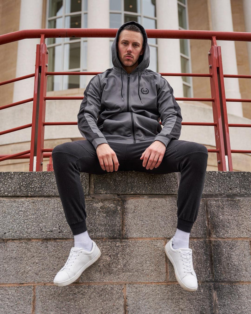 LUX SPORT - Active Streetwear Mens Hoodies & Jackets Sports Hoodie - Grey