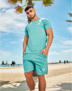 LUX SPORT - Active Streetwear Mens Shorts Organic Shorts - Teal