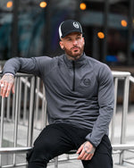 LUX SPORT - Active Streetwear Mens T-Shirts & Tops 1/4 Zip Sweatshirt - Charcoal