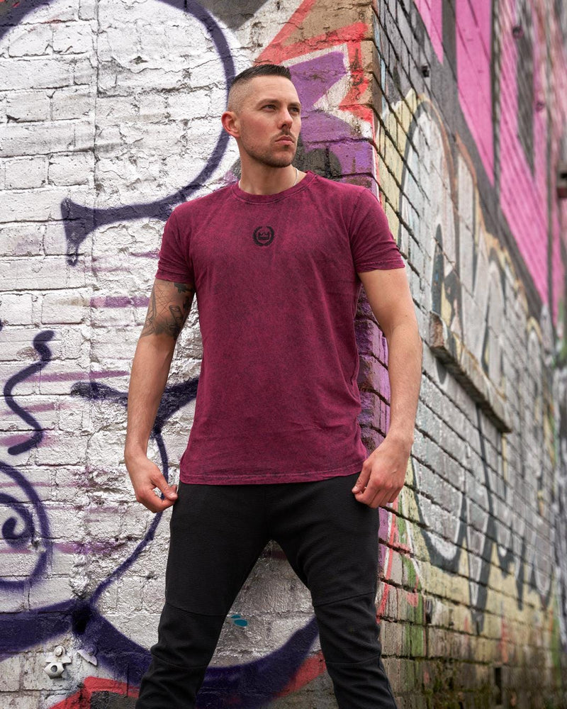 Acid Wash Tee - Berry
