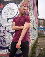 LUX SPORT - Active Streetwear Mens T-Shirts & Tops Acid Wash Tee - Berry
