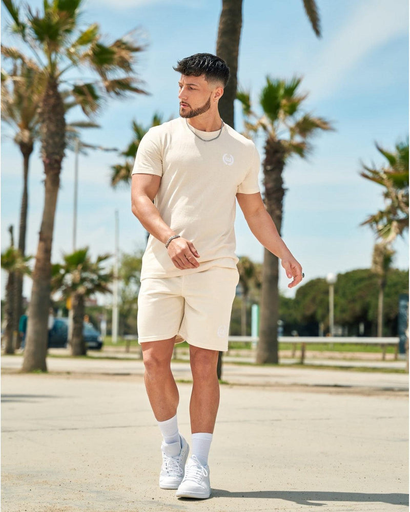 LUX SPORT - Active Streetwear Mens T-Shirts & Tops Organic Tee - Natural
