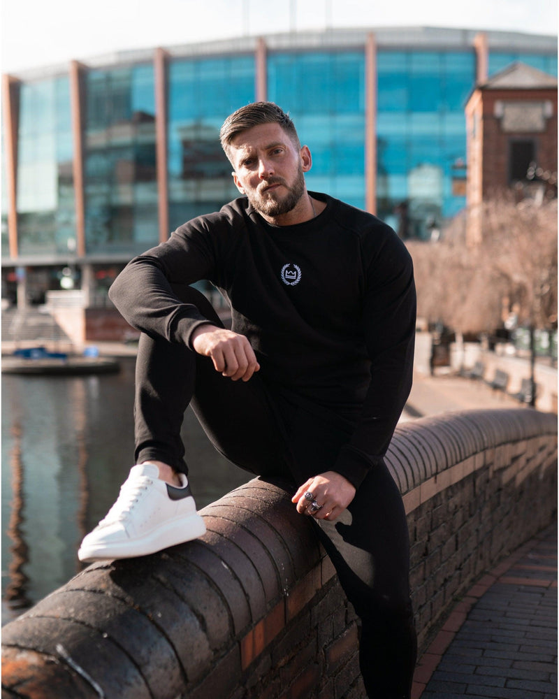 Premium Raglan Crew Neck - Black