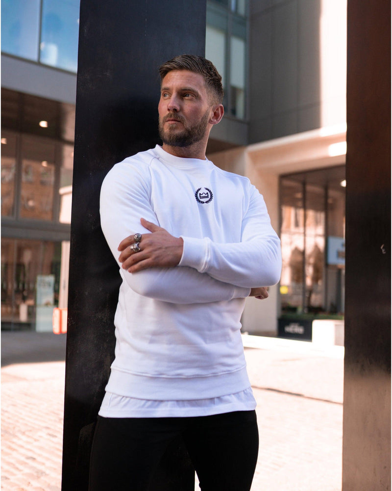 Premium Raglan Crew Neck - White