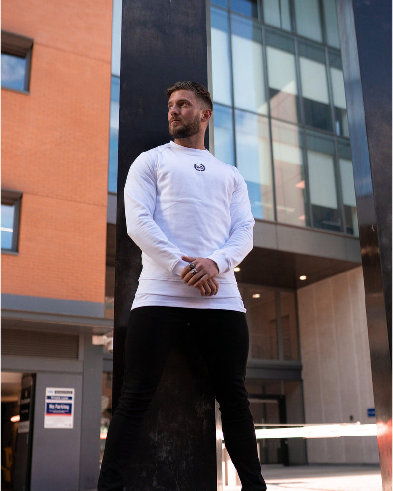LUX SPORT - Active Streetwear Mens T-Shirts & Tops Premium Raglan Crew Neck - White