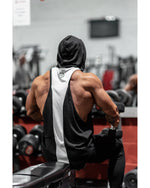 Hooded Vest - Black/White - LV2LFT - Lifestyle Apparel & Gymwear