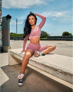 Ribbed Seamless Cycle Shorts - Pink