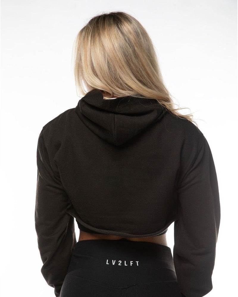 Cropped Hoodie - Black - LV2LFT - Lifestyle Apparel & Gymwear