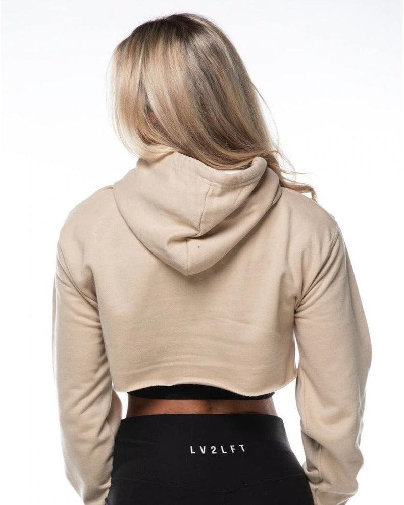 Cropped Hoodie - Sand - LV2LFT - Lifestyle Apparel & Gymwear