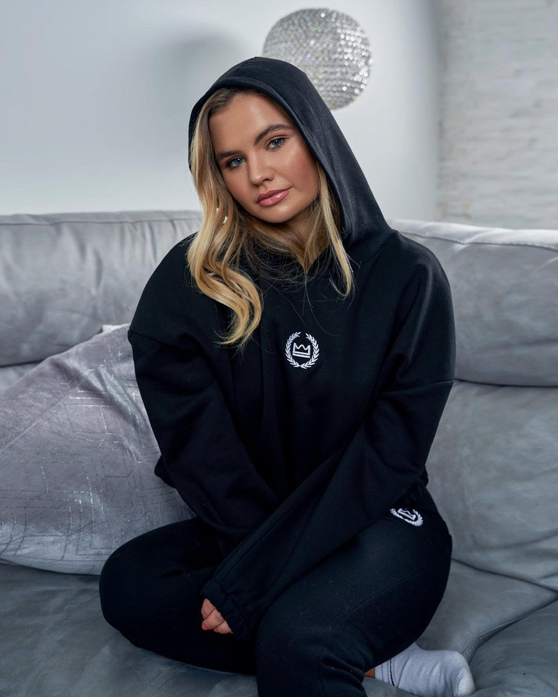 Lounge Drawstring Hoodie - Black