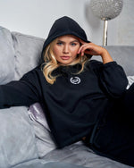LUX SPORT - Active Streetwear Womens Hoodies & Jackets Lounge Drawstring Hoodie - Black