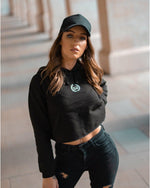 Oversized Crop Hoodie - Black