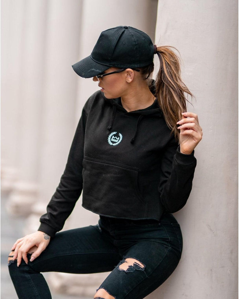 Oversized Crop Hoodie - Black - LV2LFT - Lifestyle Apparel & Gymwear