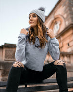 Oversized Crop Hoodie - Grey