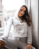 Oversized Crop Hoodie - White