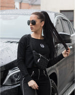 Oversized Cropped Sweater - Black