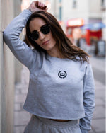 Oversized Cropped Sweater - Grey