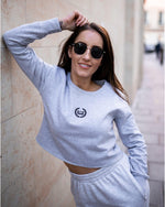 LUX SPORT - Active Streetwear Womens Hoodies & Jackets Oversized Cropped Sweater - Grey