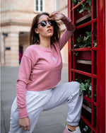 LUX SPORT - Active Streetwear Womens Hoodies & Jackets Oversized Cropped Sweater - Pink