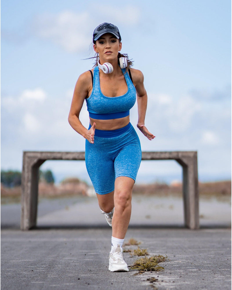 Sculpt Seamless Cycle Shorts - Blue - LV2LFT - Lifestyle Apparel & Gymwear
