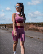 Sculpt Seamless Cycle Shorts - Burgundy - LV2LFT - Lifestyle Apparel & Gymwear