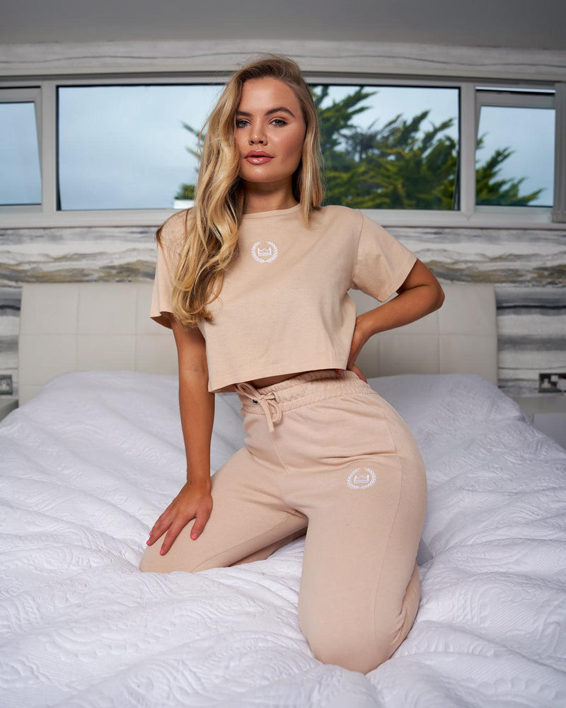 LUX SPORT - Active Streetwear Womens T-Shirts & Tops Cropped Tee - Nude