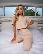 LUX SPORT - Active Streetwear Womens T-Shirts & Tops Cropped Tee - Nude